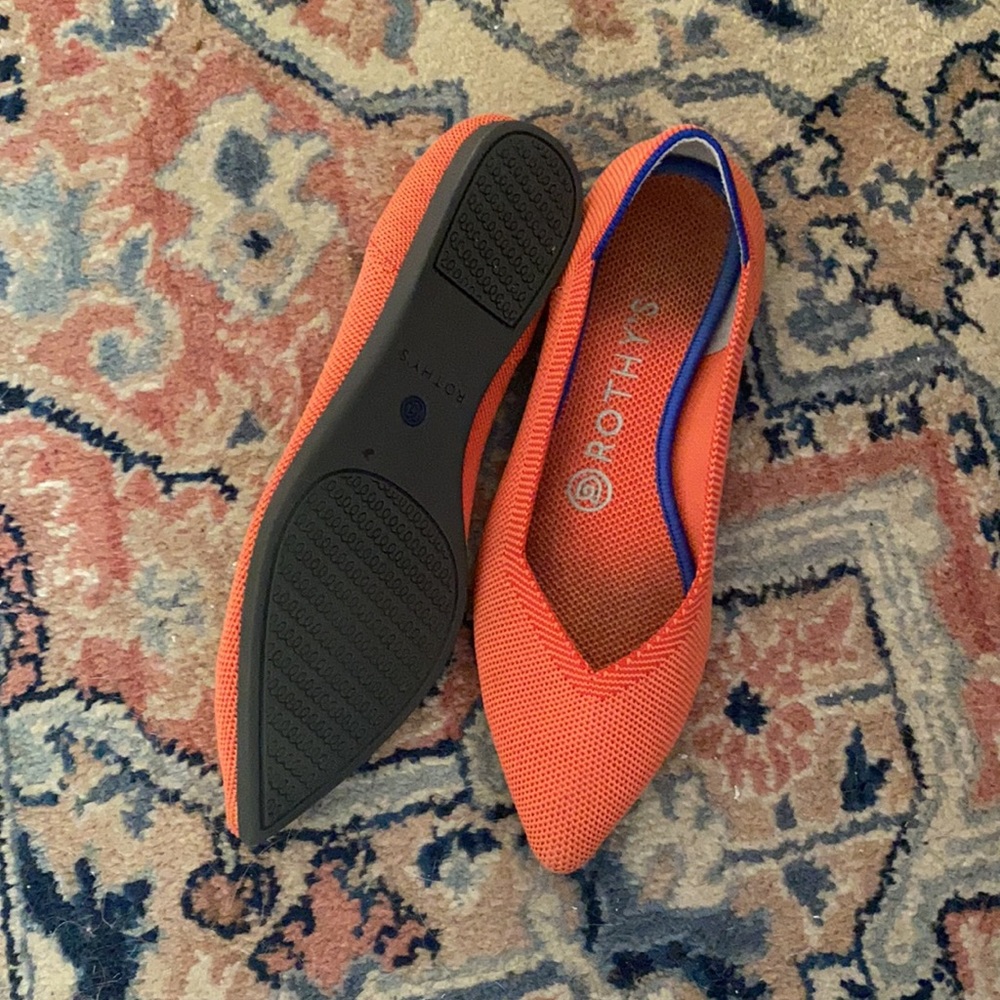 Rothy's Women's Orange Pointed Knit Flats - Picture 2 of 4